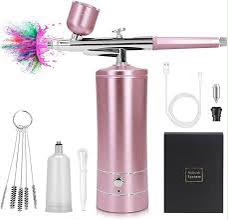 Kit Aerógrafo Rosa Recargable Nail Art