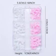 Dijes Uñas Lazos Resina Rosa Blanco