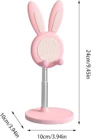 Soporte Teléfono Conejo Rosa Ajustable
